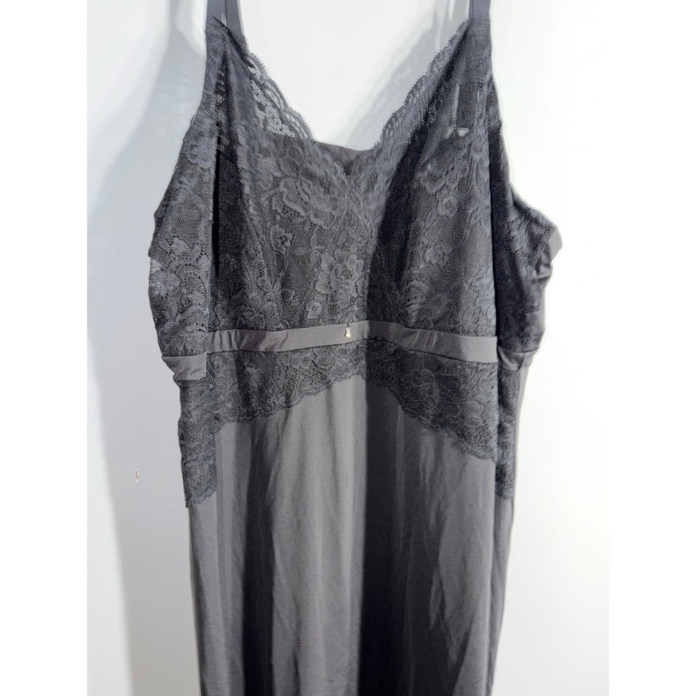 Montelle intimates black triangle v neck slip sleep dress XXL - Picture 2 of 7